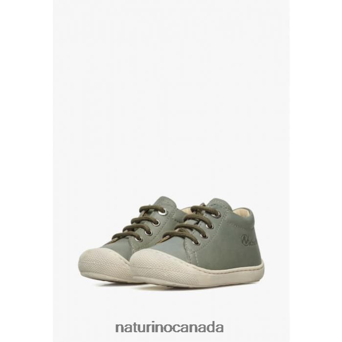 Kids COCOON Z2N0TL155 Naturino First Steps Shoes In Nappa Leather Green