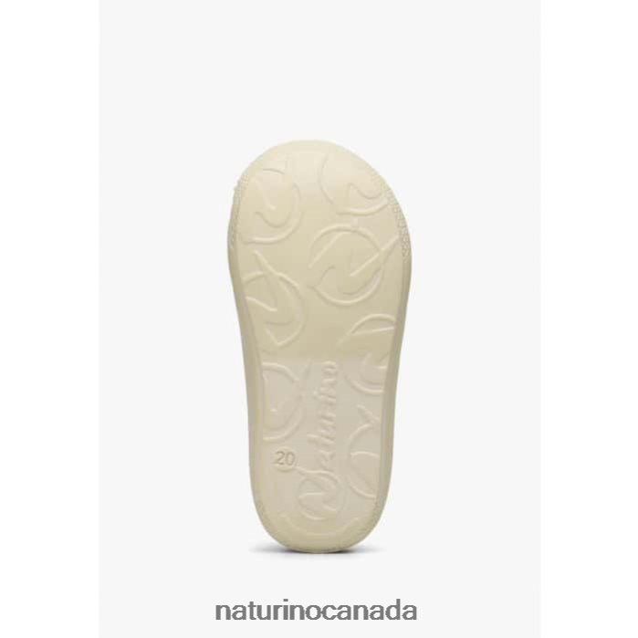 Kids COCOON Z2N0TL157 Naturino Canvas First Step Shoes with Floral Print White