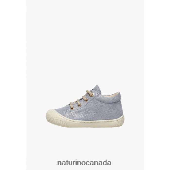 Kids COCOON Z2N0TL163 Naturino Suede First Steps Shoes Light Blue