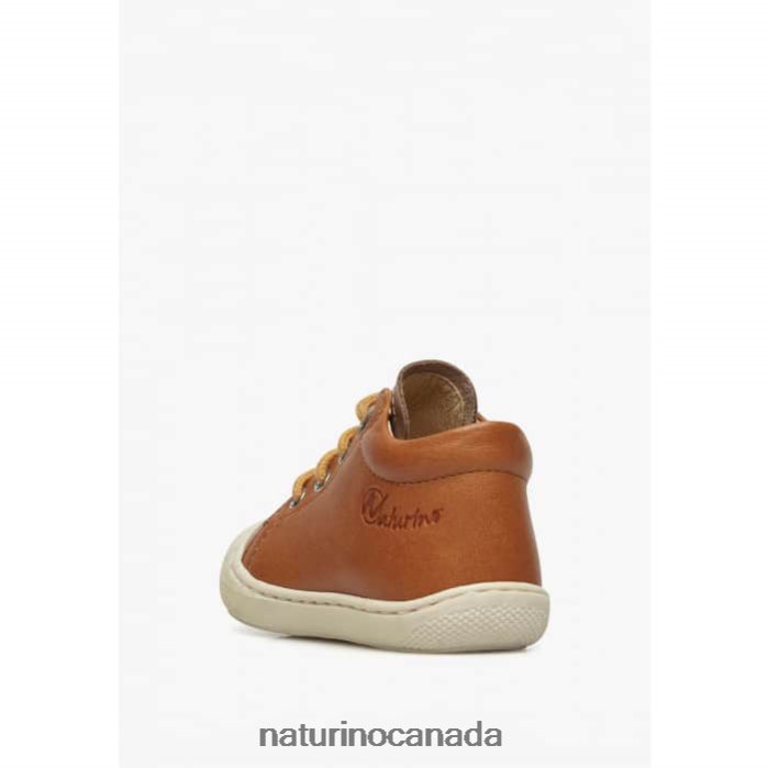 Kids COCOON Z2N0TL171 Naturino First Steps Shoes In Nappa Leather Brown