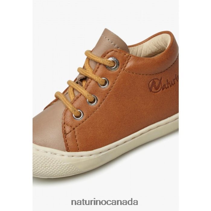 Kids COCOON Z2N0TL171 Naturino First Steps Shoes In Nappa Leather Brown