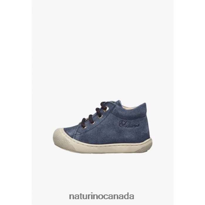 Kids COCOON Z2N0TL185 Naturino Suede First Steps Shoes Navy