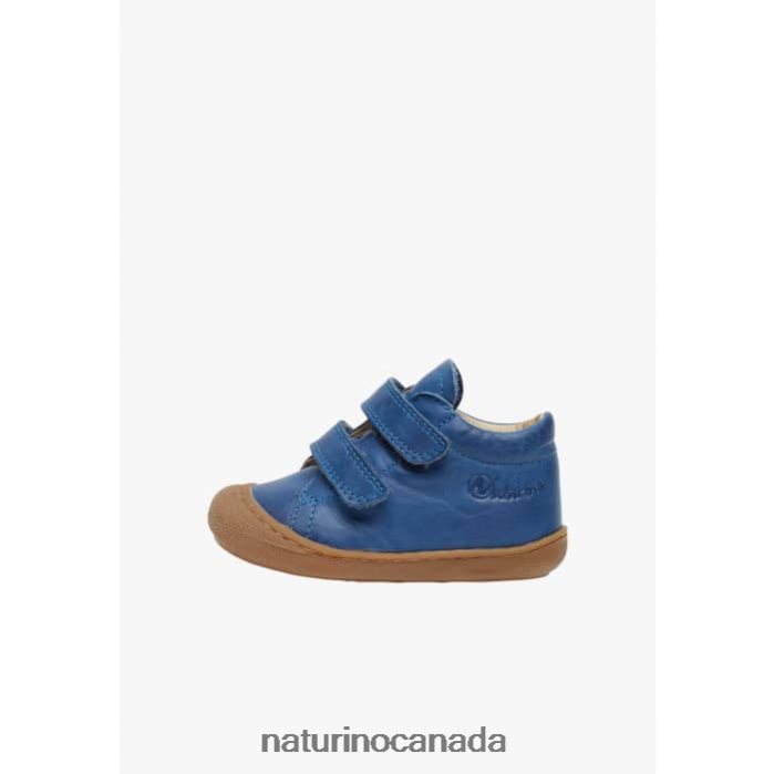 Kids COCOON Z2N0TL200 Naturino First Steps Shoes In Nappa Leather Cobalt Blue