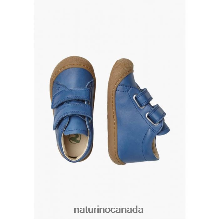 Kids COCOON Z2N0TL200 Naturino First Steps Shoes In Nappa Leather Cobalt Blue