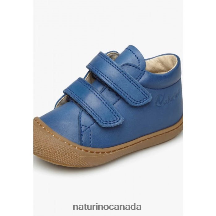 Kids COCOON Z2N0TL200 Naturino First Steps Shoes In Nappa Leather Cobalt Blue