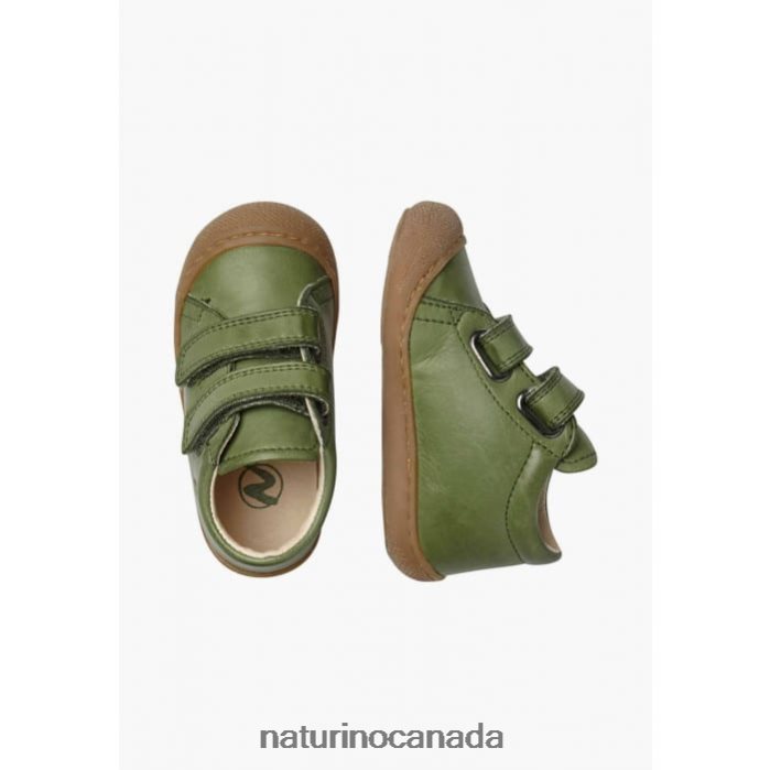 Kids COCOON Z2N0TL202 Naturino First Steps Shoes In Nappa Leather Green