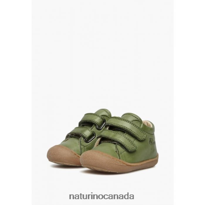 Kids COCOON Z2N0TL202 Naturino First Steps Shoes In Nappa Leather Green