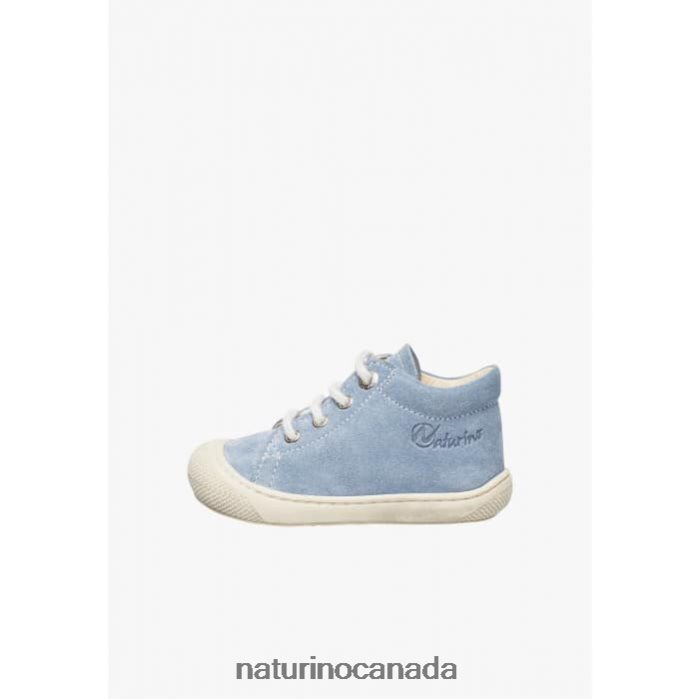 Kids COCOON Z2N0TL212 Naturino Suede First Steps Shoes Light Blue