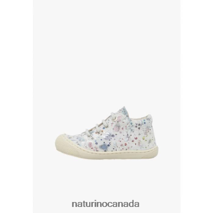 Kids COCOON Z2N0TL55 Naturino Printed Suede First Step Shoes White