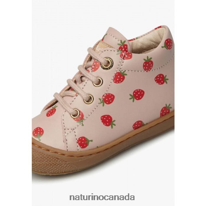 Kids COCOON Z2N0TL60 Naturino First Steps Shoes In Printed Nappa Leather Powder Pink