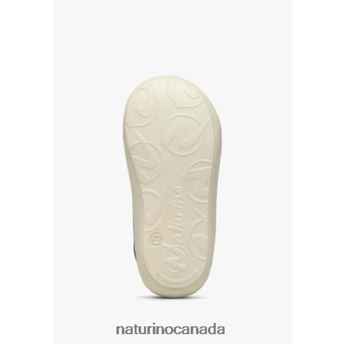 Kids COCOON Z2N0TL69 Naturino Leather First Step Shoes with Dinosaur Print Blue