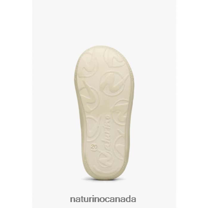 Kids COCOON Z2N0TL75 Naturino Patent Leather and Suede First Step Shoes Platinum