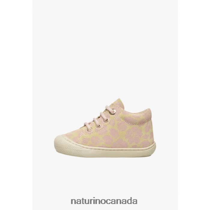 Kids COCOON Z2N0TL79 Naturino Suede First Steps Shoes Powder Pink-Gold