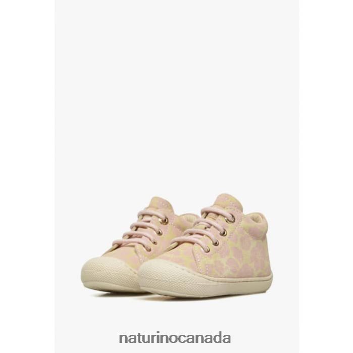 Kids COCOON Z2N0TL79 Naturino Suede First Steps Shoes Powder Pink-Gold