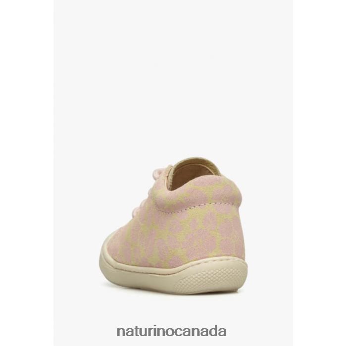 Kids COCOON Z2N0TL79 Naturino Suede First Steps Shoes Powder Pink-Gold