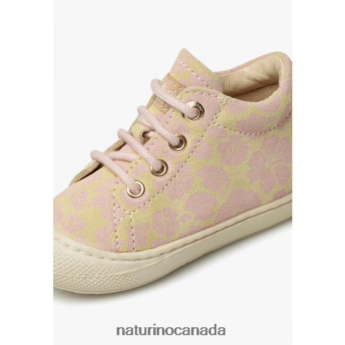 Kids COCOON Z2N0TL79 Naturino Suede First Steps Shoes Powder Pink-Gold