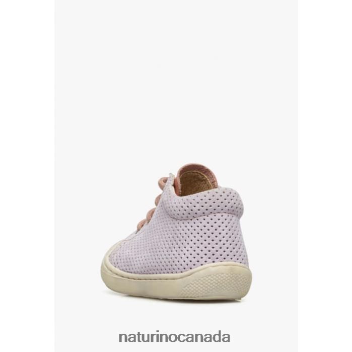 Kids COCOON Z2N0TL80 Naturino Leather and Suede First Steps Shoes Lilac