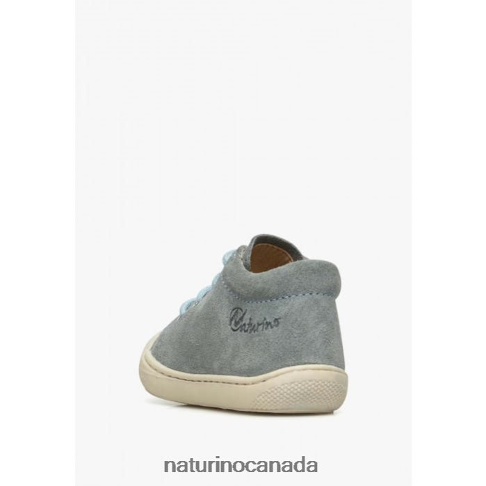 Kids COCOON Z2N0TL87 Naturino Suede First Steps Shoes Light Green-Sky Blue
