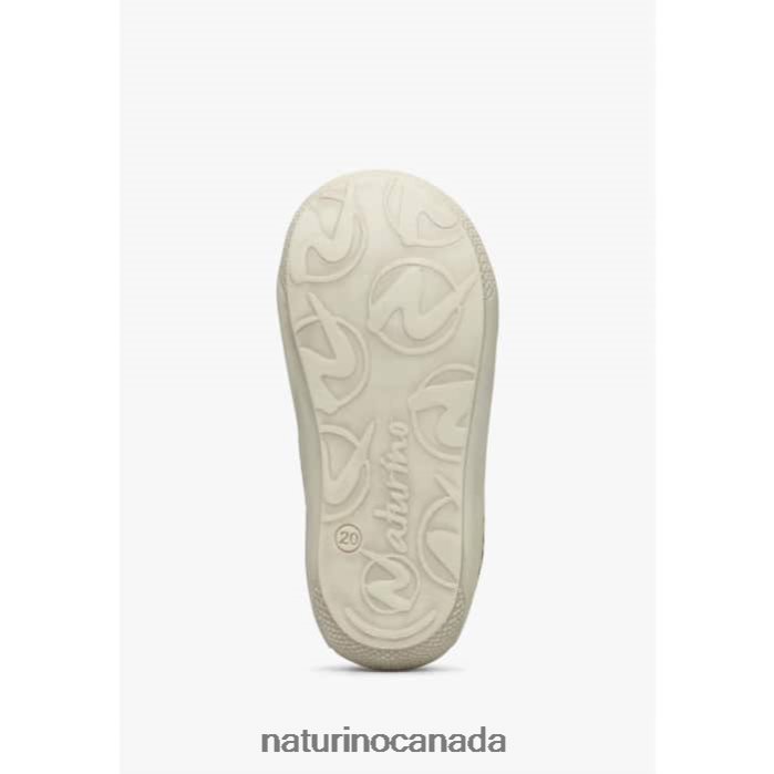 Kids COCOON Z2N0TL91 Naturino Suede First Steps Shoes with Pony Print Beige-Black