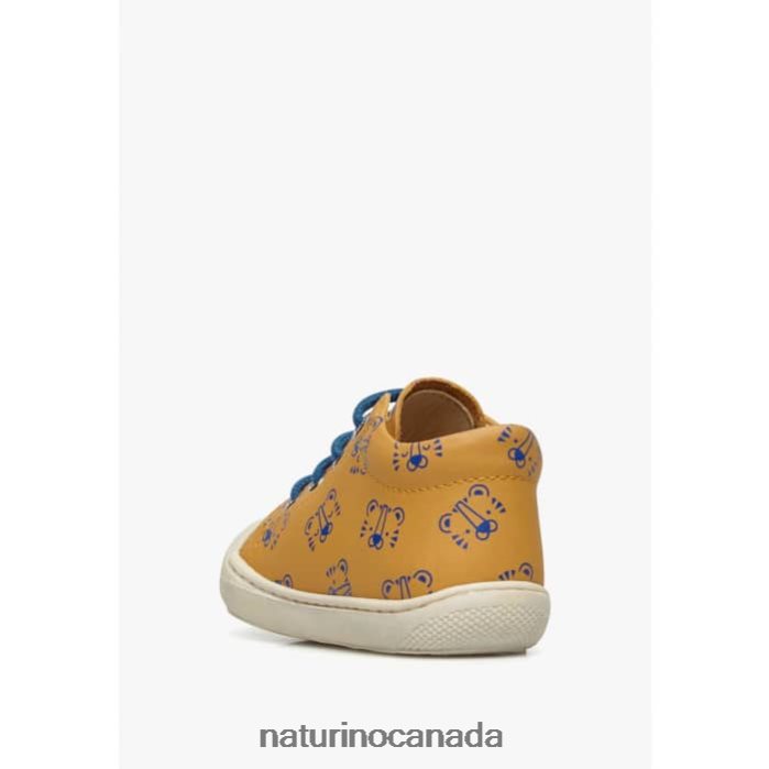 Kids COCOON Z2N0TL99 Naturino Leather Toddler Shoes with Tiger Print Pumpkin