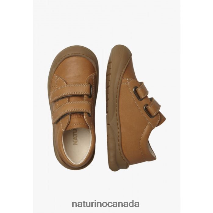 Kids GABBY VL Z2N0TL129 Naturino First Steps Shoes In Nappa Leather Brown