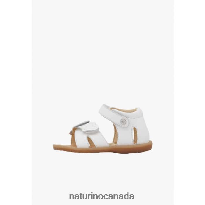 Kids BEEME Z2N0TL326 Naturino Leather Sandals White