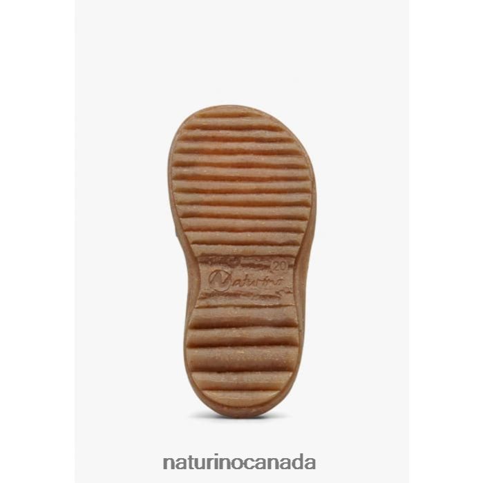 Kids BEGONIA Z2N0TL248 Naturino Nappa Leather Sandals with Applied Flowers Green-Pink