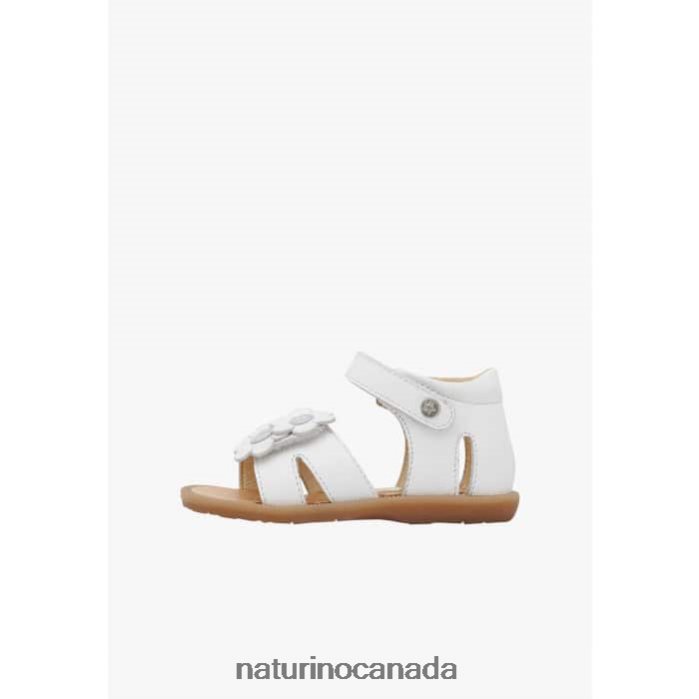 Kids JALNINA Z2N0TL252 Naturino Leather Sandals White