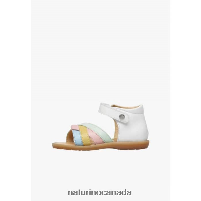 Kids JOENEE Z2N0TL321 Naturino Leather Sandals White