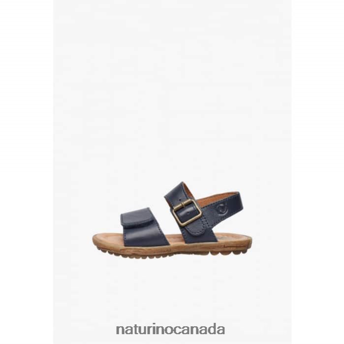 Kids KENNY Z2N0TL559 Naturino Nappa Leather Sandals Navy