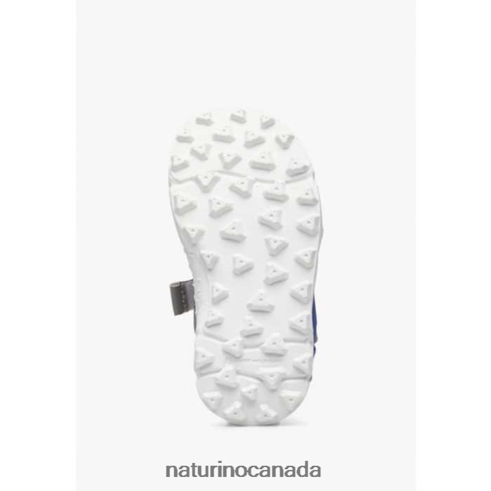 Kids NAZCA 2 JUNIOR Z2N0TL25 Naturino Faux Leather and Fabric Active Sandals Grey-Green