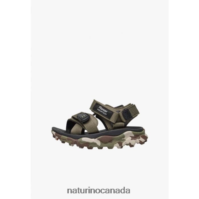 Kids NAZCA 2 JUNIOR Z2N0TL27 Naturino Faux Leather and Fabric Active Sandals Army Green