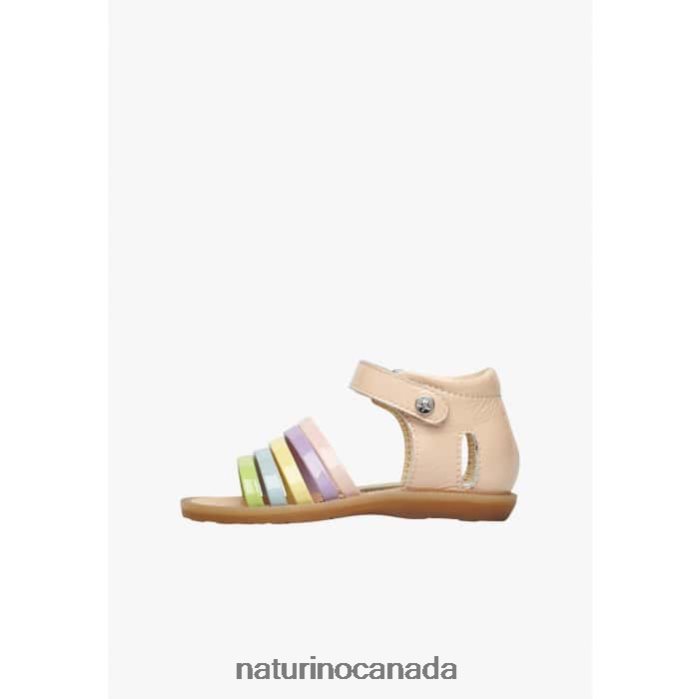 Kids RUBINO Z2N0TL234 Naturino Patent Leather Sandals Powder Pink