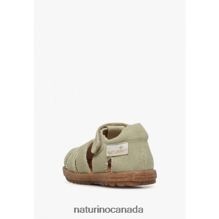 Kids SEE ORGANIC Z2N0TL21 Naturino Semi-Open Sandals In Organic Fabric Green