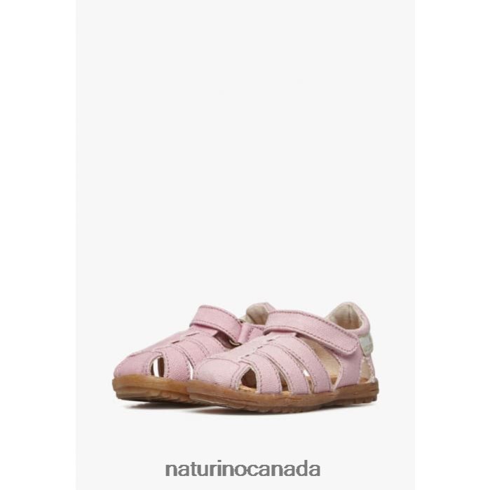 Kids SEE ORGANIC Z2N0TL22 Naturino Semi-Open Sandals In Organic Fabric Pink
