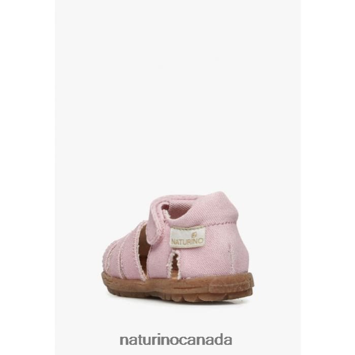 Kids SEE ORGANIC Z2N0TL22 Naturino Semi-Open Sandals In Organic Fabric Pink