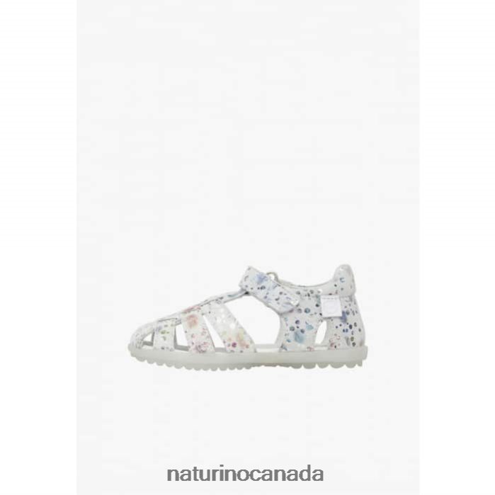 Kids SEE Z2N0TL328 Naturino Semi-Closed Sandals In Suede White