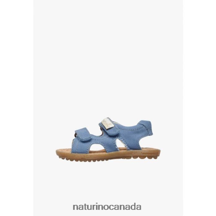 Kids SKY ORGANIC Z2N0TL19 Naturino Organic Fabric Sandals Indigo