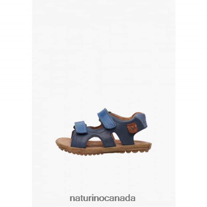 Kids SKY Z2N0TL341 Naturino Nappa Leather Sandals Blue