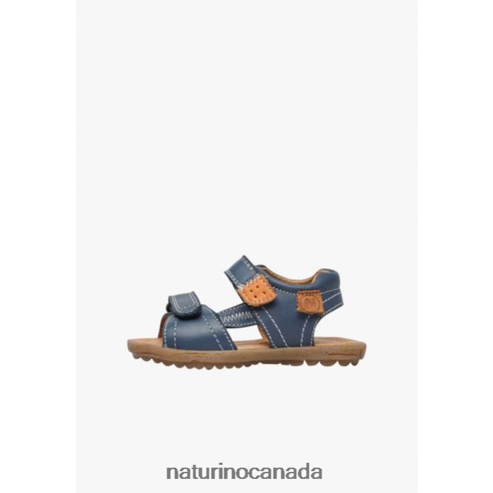 Kids TAROR Z2N0TL236 Naturino Nappa Leather Sandals Blue-Orange