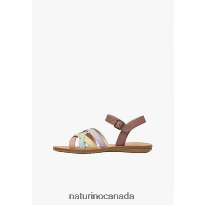 Kids VALLA Z2N0TL555 Naturino Leather Sandals Pink