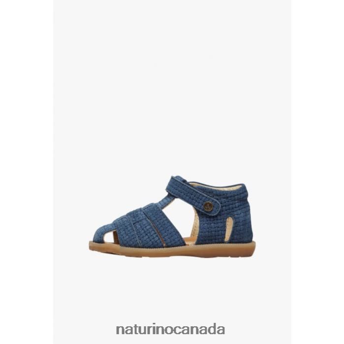 Kids ZAFFIRO Z2N0TL294 Naturino Suede Semi-Open Sandals Indigo