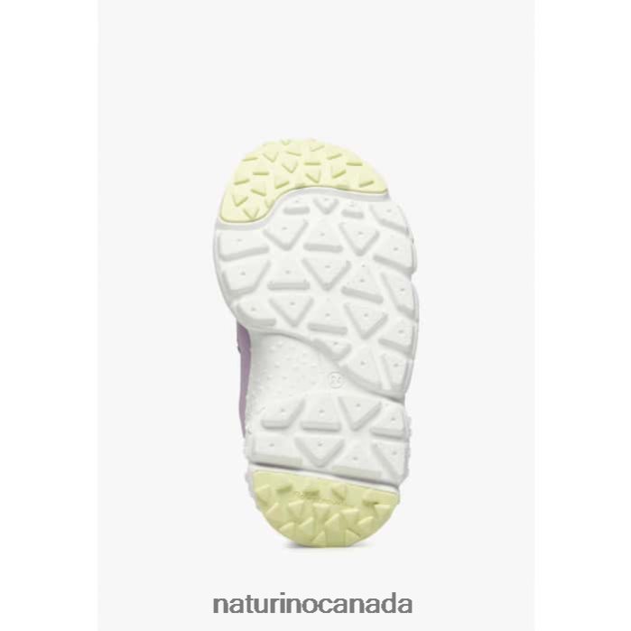 Kids AKIO JUNIOR VL. Z2N0TL44 Naturino Faux Leather and Technical Fabric Sneakers Pink-Lilac-Turquoise