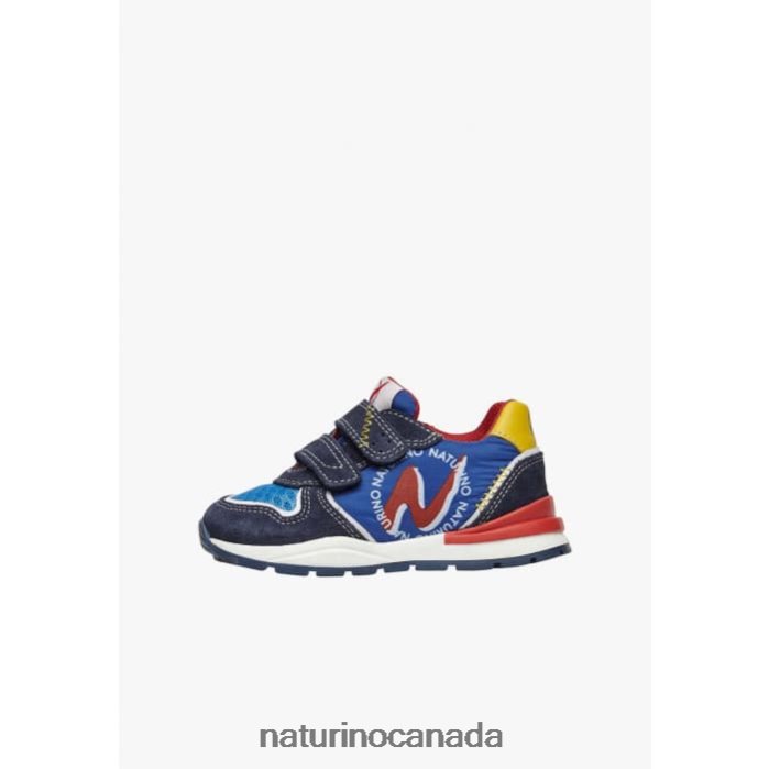 Kids ARGAL VL Z2N0TL395 Naturino Suede and Fabric Sneakers Blue