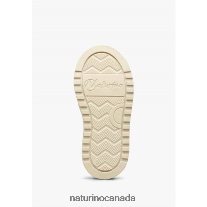 Kids ARITON VL. Z2N0TL409 Naturino Leather and Fabric Sneakers Grey-Blue