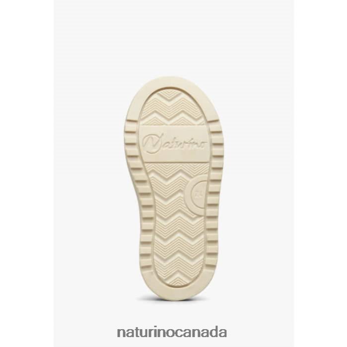 Kids ARITON VL. Z2N0TL495 Naturino Leather and Suede Sneakers Beige-White