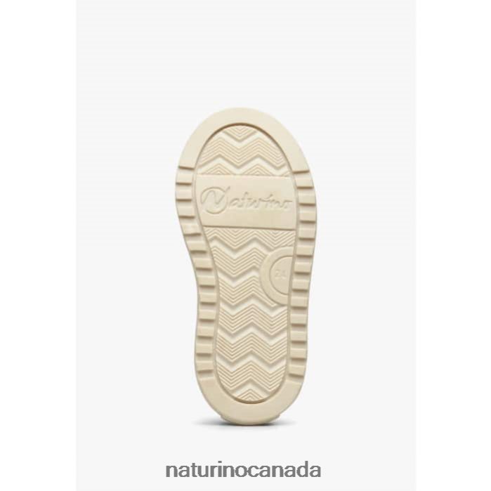 Kids AURIEL VL. Z2N0TL491 Naturino Perforated Leather and Suede Sneakers with Star White-Navy