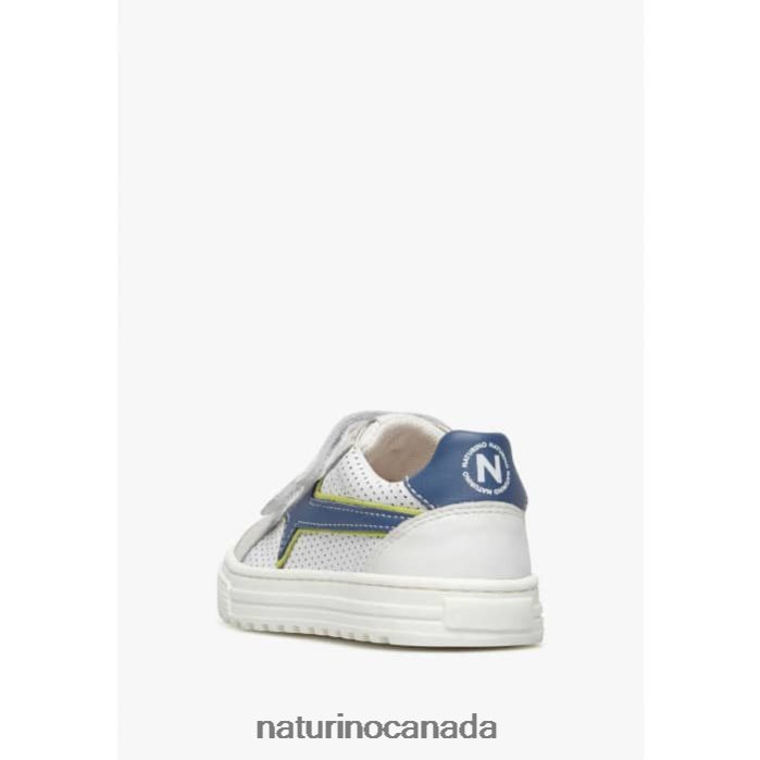 Kids BLITZ VL. Z2N0TL390 Naturino Leather and Suede Sneakers Grey-Blue