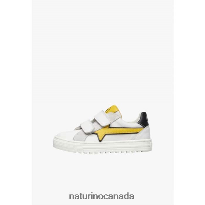 Kids BLITZ VL. Z2N0TL483 Naturino Leather and Fabric Sneakers White