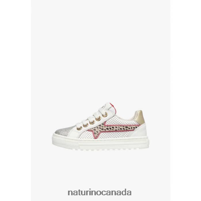 Kids BLITZ ZIP. Z2N0TL507 Naturino Leather Sneakers Silver